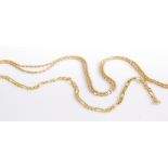 A 14ct gold finelink neck chain (a/f), 3.5g; together with a 9ct gold bracelet (a/f), 0.8g (2)