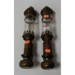 A pair of G.W.R. brass carriage lamps, 33cm