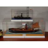 A scale model of the steam drifter Coriedalis, in perspex display case, case w.46cm; and one other