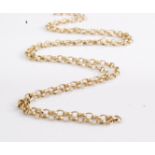 A 9ct gold fine belcher link neck chain, 5.7g, 57cm