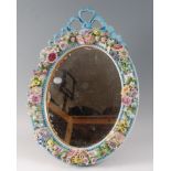 ***WITHDRAWN*** A 19th century Meissen porcelain easel dressing table mirror, the circular plate