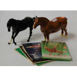 A Beswick Palomino horse Ch. Masse Dainty, gloss finish, h.20cm; one other of a black stallion;