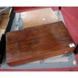 A Victorian mahogany artist's box and contents, one other later being the Landseer watercolour