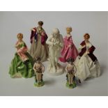 Assorted figures, to include Worcester porcelain First Dance modelled by F.G. Doughty No.3629,