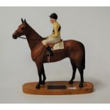 A Beswick Connoisseur model of Arkel with Pat Taaff up, matt finish, on wooden plinth