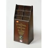 A wooden letter rack for the Liverpool & London Globe Insurance Company Ltd, h.43cm