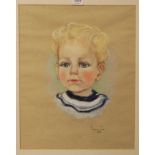 Marjorie Cox (1915-2003) - Portrait study of a young boy, pastel, signed and dated 1966, 38 x 30cm