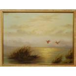 H. Wijsman - Ducks in flight, oil on canvas, signed lower left, 30 x 40cm; and C.E. Talbot Kelly -