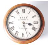 Tree of London - a Victorian walnut cased circular dial wall clock, the white enamelled dial