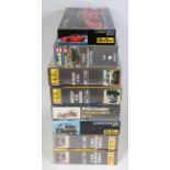 Eight various boxed 1/24 scale Heller mixed racing cars and commercial vehicles to include a Bentley