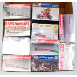 Ten various boxed as issued Revell and MPC 1/25 scale plastic dragster and Hotrod racing kits to