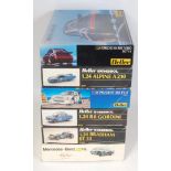 6 various boxed Heller 1/24 scale classic car and high speed racing plastic kit group to include