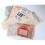 A folder containing a collection of various railway related tickets, ephemera, and luggage labels,