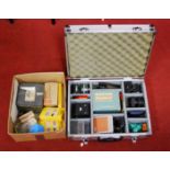 A quantity of photography and micro slide equipment to include MBS micro slides, a Seimar