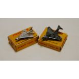 A Dinky Toys model 735 Gloster Javelin Fighter diecast model; together with a Dinky Toys model 737