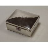 A large George V silver clad table cigar box, having cedar lined interior and presentation