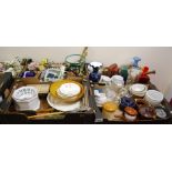 Four boxes of mixed collectables, to include glassware, ceramics, dressing table accessories,