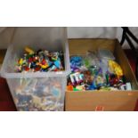 Two boxes containing a large quantity of loose Lego