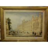 19th century school - Corpus Christi College, watercolour, indistinctly signed lower left, 40 x