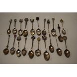 A collection of assorted loose mainly silver souvenir spoons, various dates and makers