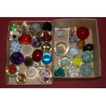 A collection of assorted paperweights, to include a Churchill crown set in perspex example,