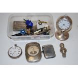 A small collection of miscellaneous items, to include a George V silver pocket watch holder, part