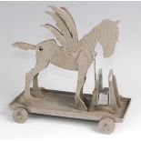 An early 20th century German novelty table cigar cutter, modelled as Pegasus the winged horse,