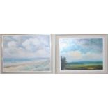 Clary Armstrong- Dorset Landscape, oil on mill board, 29x39cm, and two others by the artist (3)