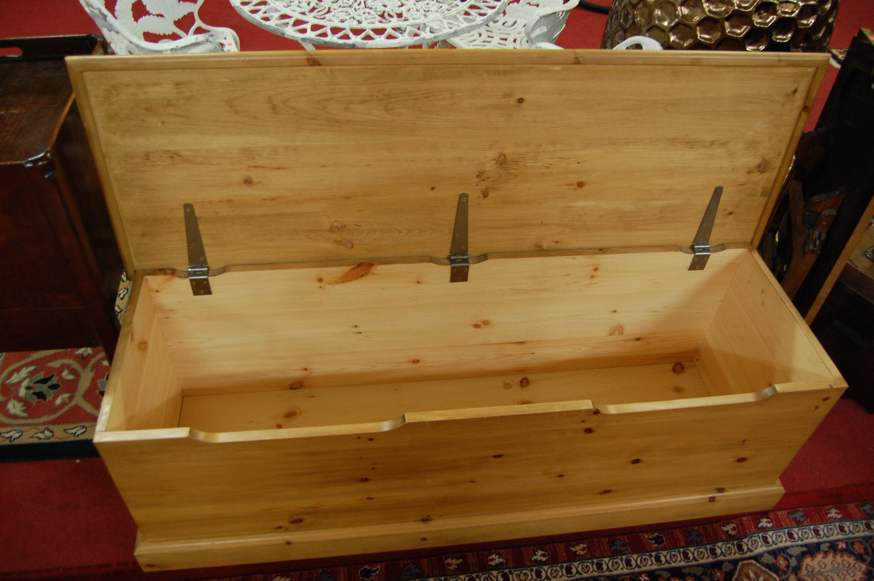 A modern pine long hinge topped blanket box, w.140cm - Image 2 of 4
