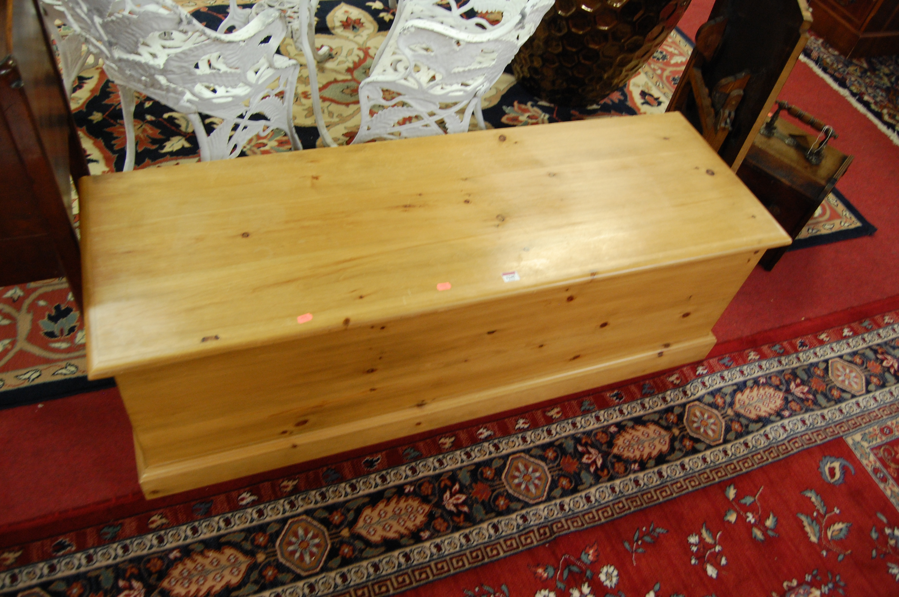 A modern pine long hinge topped blanket box, w.140cm - Image 3 of 4