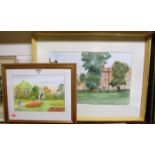 Joan Knight - The Abbey Gardens, Bury St Edmunds, watercolour, 19x26cm, and one other local scene by