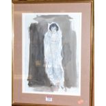 Yolanda Sonnabend (1935-2015) - Theatrical study, watercolour, indistinctly signed and inscribed, 37