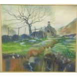 John Deanan - Bottermere Church, pastel, signed lower right, 40 x 44cm