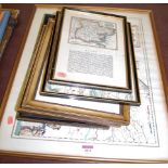 Assorted pictures and prints, to include county map of Essex, being a hand-coloured 18th century
