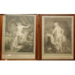 After L.R. Trinquesse - La Sortie du Bain, steel engraving, 52 x 38cm; one other after J. Vanloo -