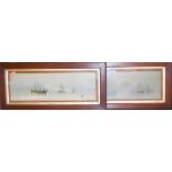 Garman Morris - A Grey Morning, and Evening, pair watercolours, each signed lower right, 16x51cm