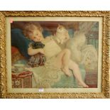 A gilt framed Pear's print - Playmates, 43 x 56cm