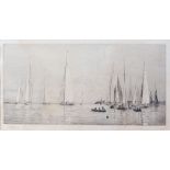 William Lionel Wyllie (1851-1931) - Sailing boats on the calm, etching, signed in pencil to the