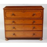 A Regency mahogany secretaire chest, having a deep fitted secretaire drawer with fallfront, over