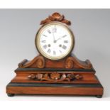 J.W. Benson of Ludgate Hill, London - a Victorian walnut cased mantel clock, having a signed white