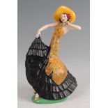 An Art Deco Crown Devon ceramic figure of 'Rio Rita', typically modelled as a standing female
