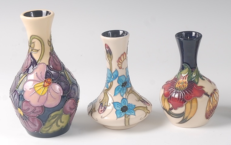 A modern Moorcroft pottery vase, designed by Rachel Bishop, of central baluster form, impressed