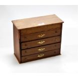 A mahogany apprentice piece chest of five long drawers, width 25cm