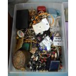 A box of miscellaneous mainly modern costume jewellery, to include various beaded necklaces etc