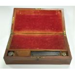 A 19th century mahogany writing slope of rectangular form having a fitted interior, width 48cm