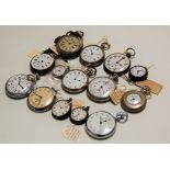 A collection of nickel and base metal cased ladies and gents pocket watches to include Valjoux,