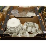 Two boxes containing a collection of glassware and ceramics, to include a Royal Doulton Morning Star