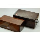 A Victorian mahogany workbox of plain rectangular form having felt lined interior, width 35cm,
