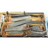 A collection of 19th century and later hand saws, to include George Preston of Doncaster, Spear &