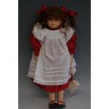 A modern Steiff bisque collectors doll Monika, limited edition No.158 of 300, having fixed brown